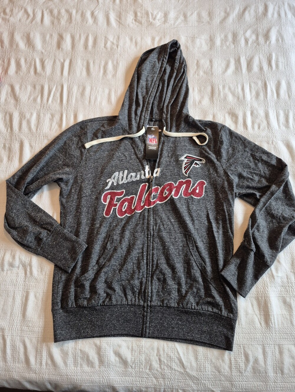 Team Apparel Atlanta Falcons women's 2XL full zip light weight hoodie NEW